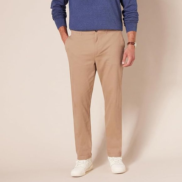 Amazon Essentials Slim Fit Khakis 38/32 Tan Pre-Owned - Picture 1 of 5
